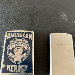 Two Zippo Lighters One Is A Police Heroes  Lighter