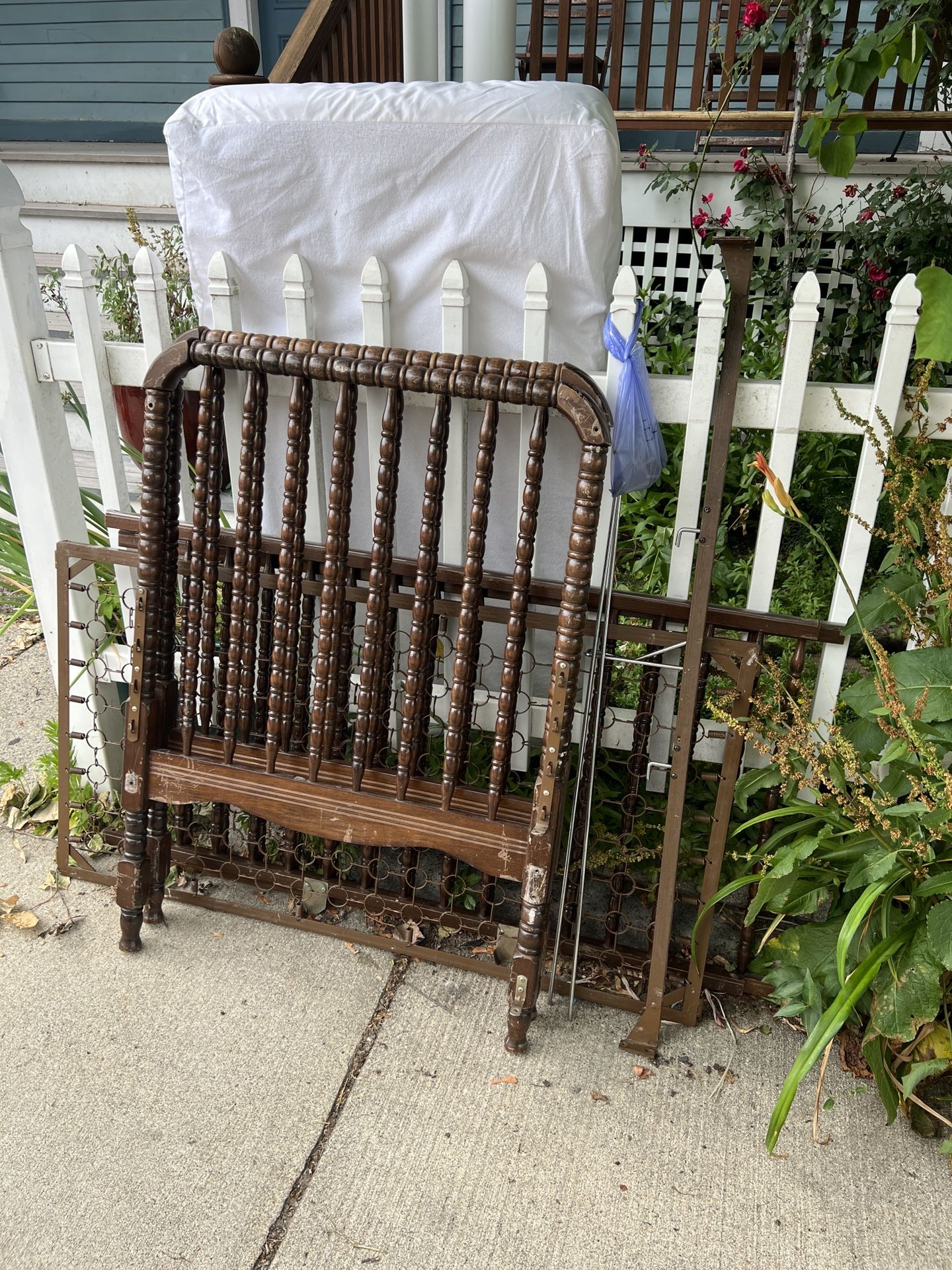 Solid Wood Crib And Mattress