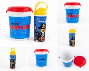 LEGOLAND Florida Resort Popcorn Bucket & Refillable Cup Starter Kit Bundle Retired Design