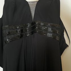 Long Black Backless Size 3/4 Prom Dress