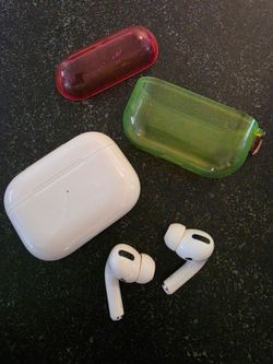 Apple AirPods Pro A2084 Earbuds 1st Gen with Charger & Color Case Protector