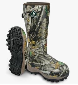 (NEW) Obcursco 400g Insulation Rubber Hunting Boots for Men, Insulated Waterproof 6mm Neoprene Boot for Hunting (Camo)