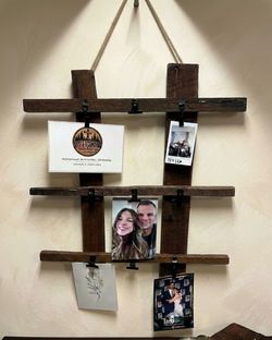 Reclaimed Wood Photo Display Ladder