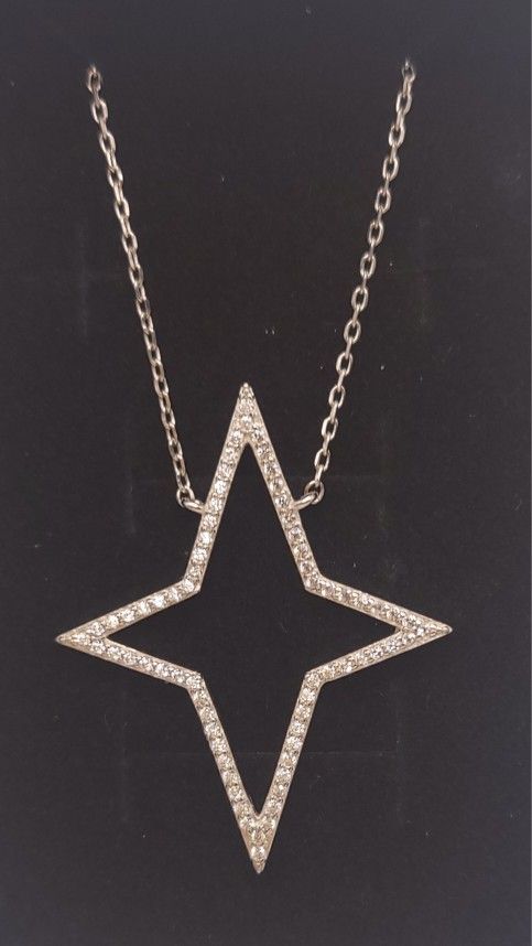 White Gold Plated Star Necklace