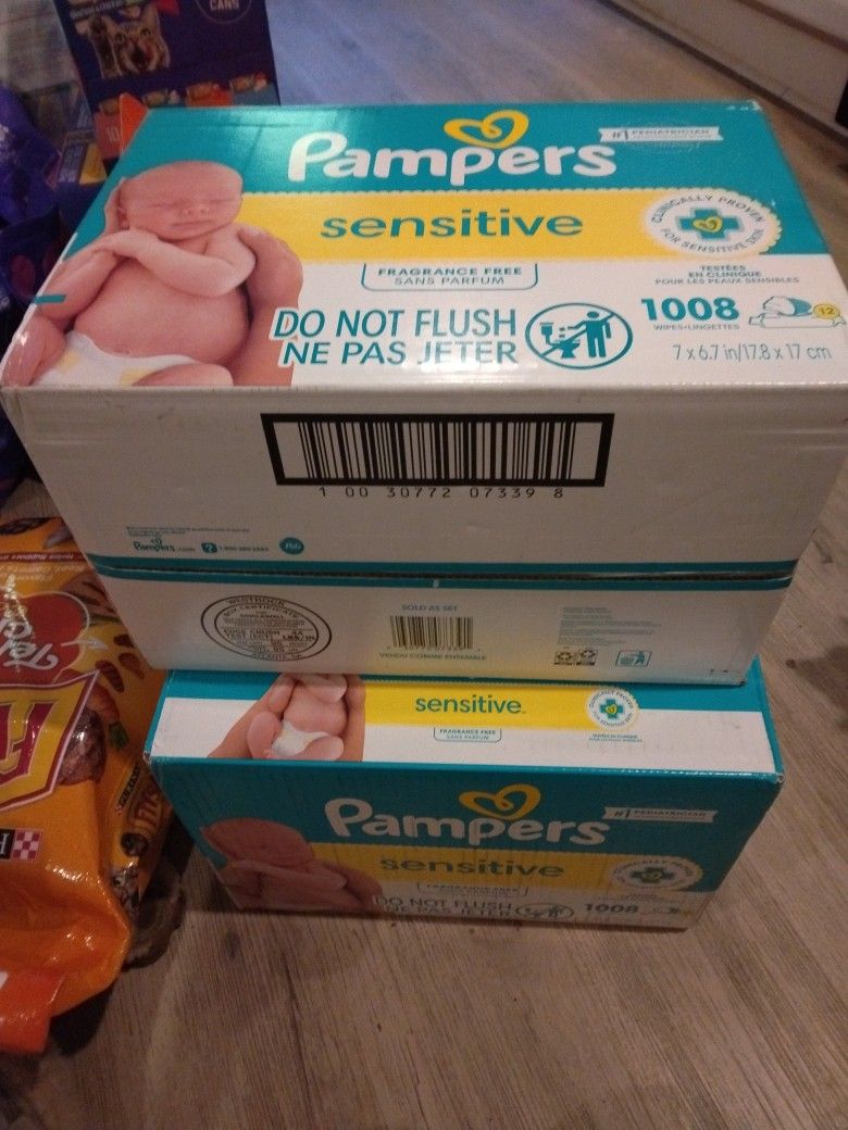 Pampers Sensitive Wipes $25 Each