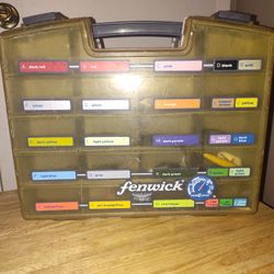 Fishing Lures In Double Sided Fenwick Case