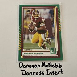 Donovan McNabb Washington Redskins All-Pro QB Donruss Short Print Insert Card.