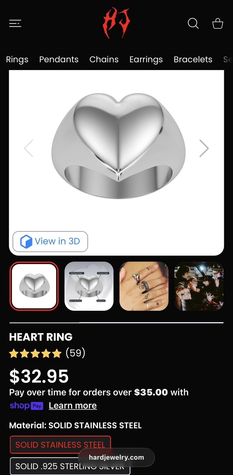 Hard Jewelry ‘Heart Ring’