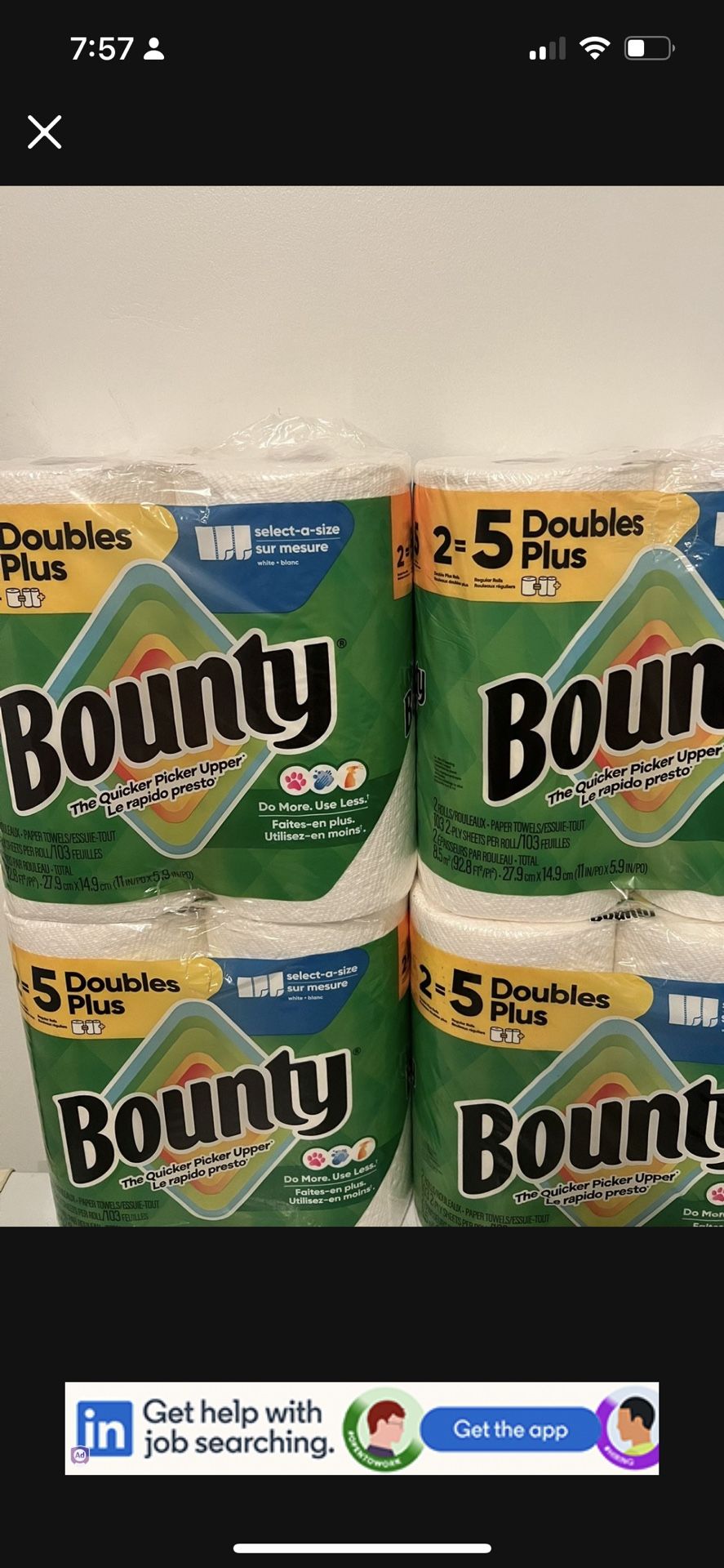 Bounty Paper Towels 4/$20
