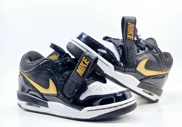 Nike Jordan Legacy 312 Low Black Metallic Gold CD9054-071 YOUTH Size 4Y