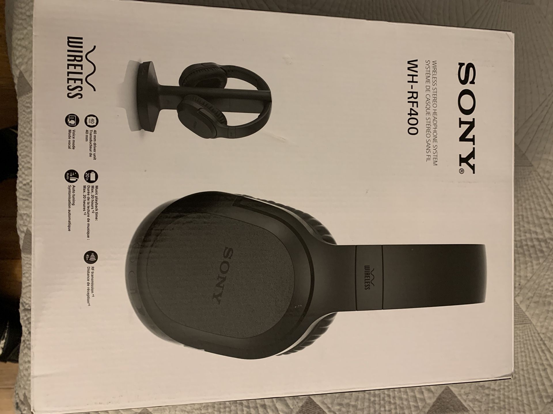 Sony WH-RF400 Wireless headphones With Accessories 