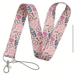 Brand New Pink Nurse Medical assistance Doctor Lanyard Keychain 