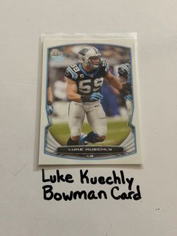 Luke Kuechly Carolina Panthers Hall of Fame LB Bowman Card.