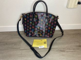 Dooney & Bourke Multi Domed Satchel DB75 Black Logo Color Colored Color Purse