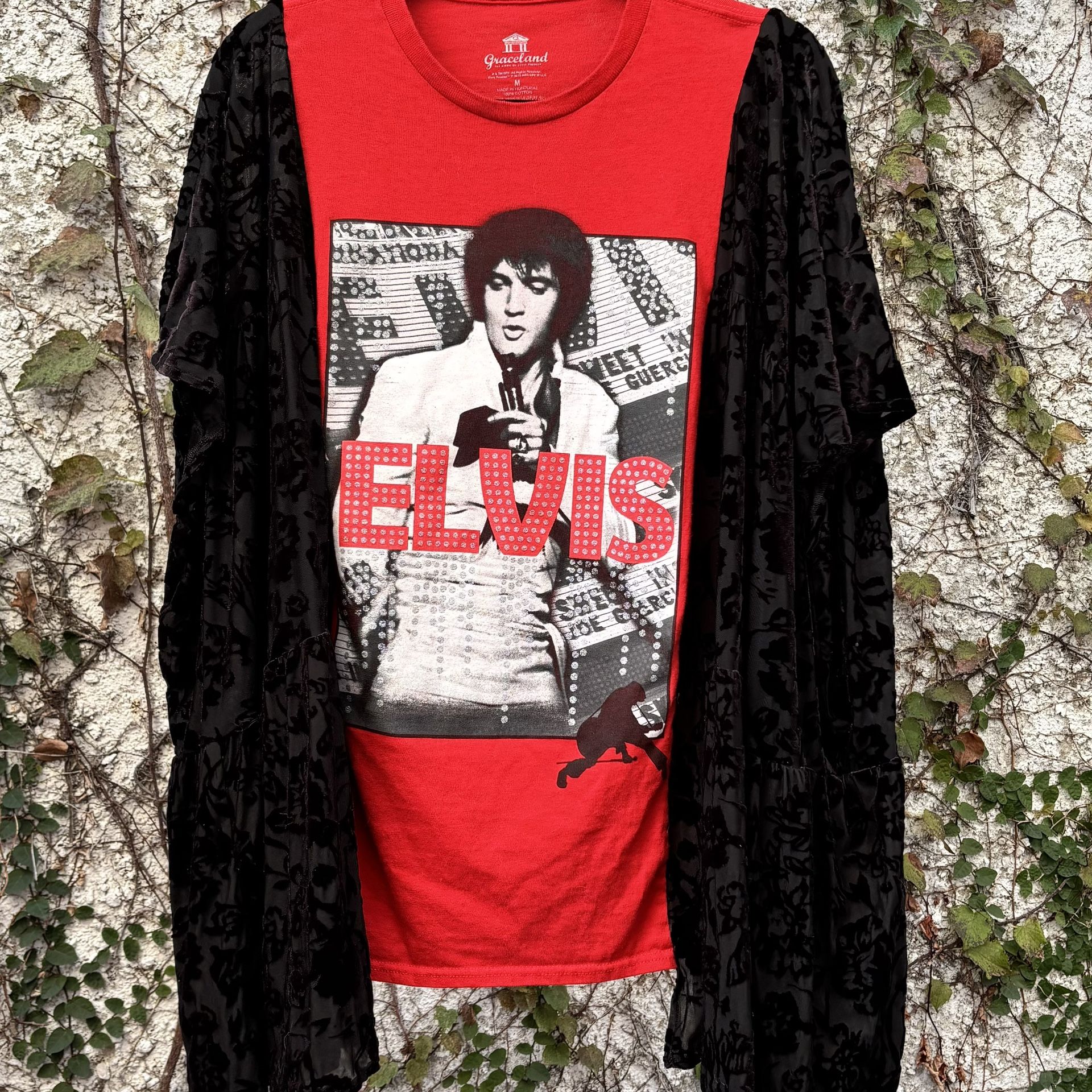 Upcycled Band Tee Elvis
