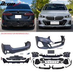 Fits 2024-2026 BMW G60 i5 MP Front & M60 Style Rear Bumper Conversion Unpainted PP