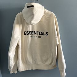 Fear of God Essentials Unisex Pullover Yellow Beige Oversized Hoodie