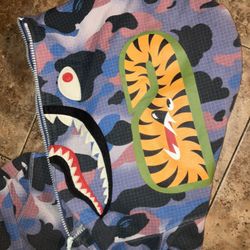 BAPE Grid Camo Shark Full Zip Hoodie 'Purple'