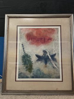 "La Barque" by Marc Chagall, Framed Art 32/300