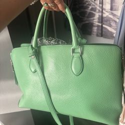 Rochas  Super Luxury Brand Green Tote Leather Bag like New Perfect