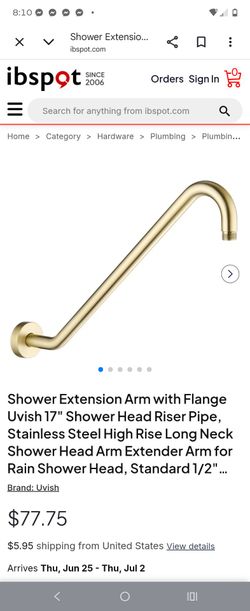 Brushed Gold Shower Arm – Modern Bathroom Upgrade