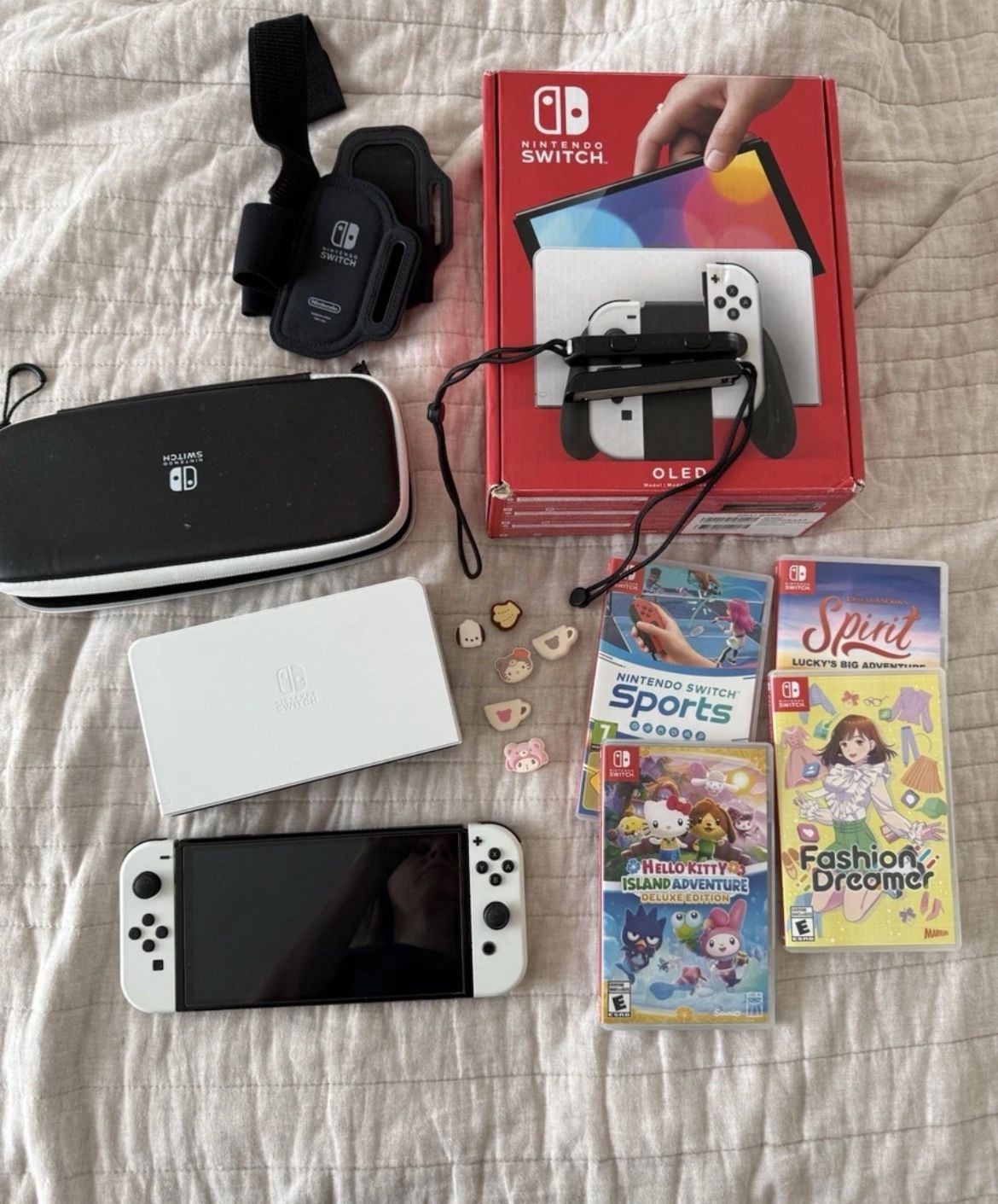 🔥🔥🔥OLED Switch BUBDLE White OLED Bundle with Games