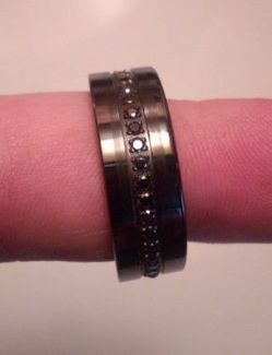 Tungsten Carbide Black Sapphire Size 9