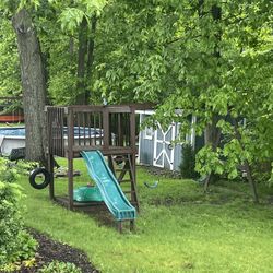 Swing set, Teeter Totter And Sandbox 