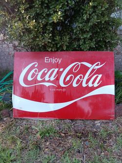 2 Vintage Enjoy Coca-Cola Metal Signs