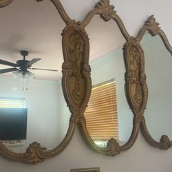 Gold Detailed French Mirror 