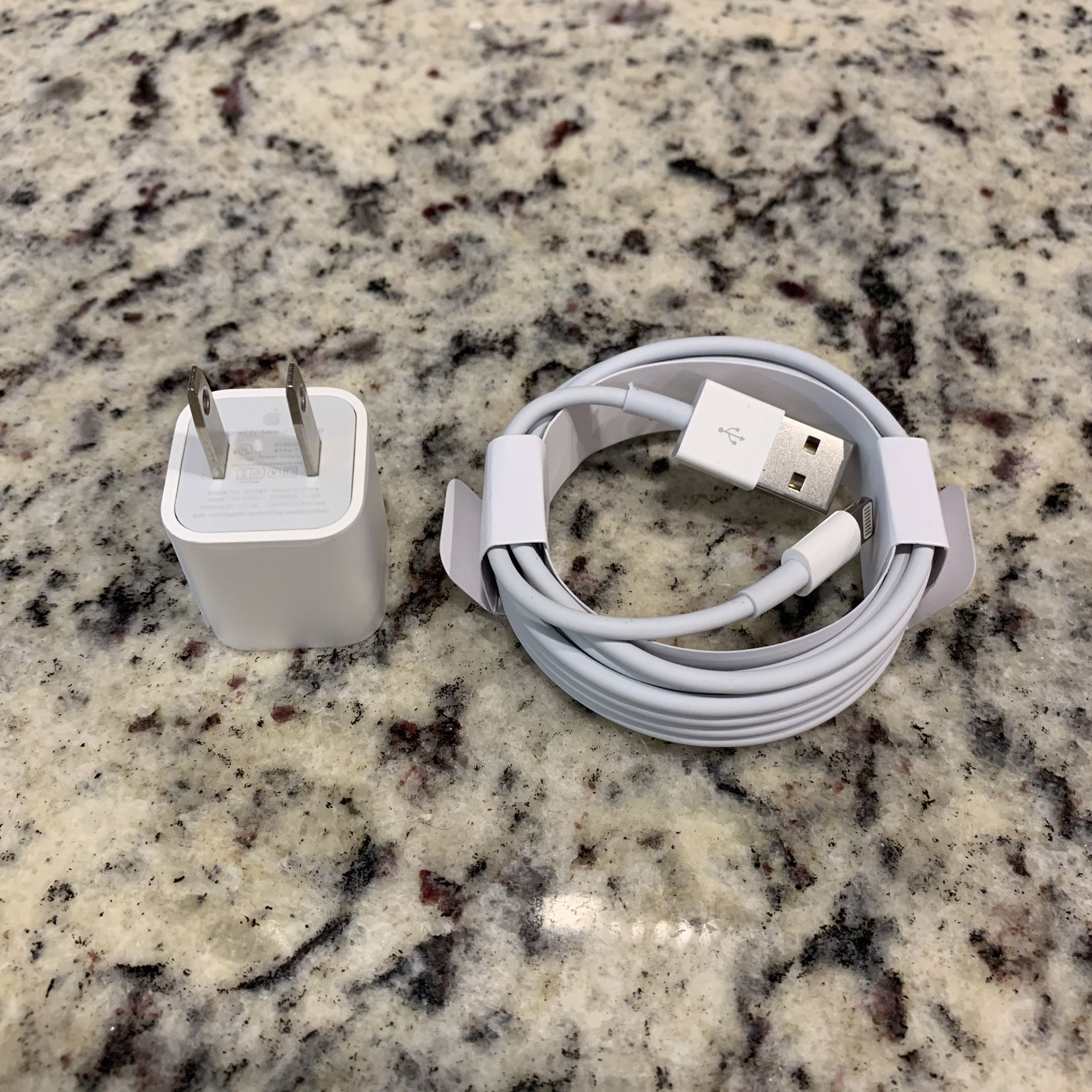 Apple iPhone Lightning Charging Cable and Wall Adapter