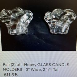 Glass Swirl Design Candle Holders Set of 2