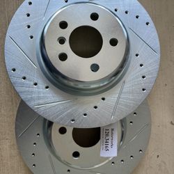 BMW 330i 19-23 430i 21-24 Rear Double Drill Slot Rotors Ceramic Brake Pads 