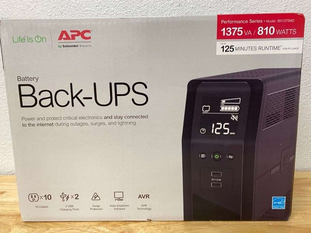 APC UPS Protector contra Sobretensiones de Batería Fuente de Alimentación Ininterrumpida 1350VA, Back-UPS Pro (BN1350M2)