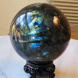 1.2 Lb (536g) Labradorite Sphere Quart Crystal 