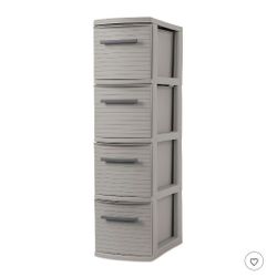 4 tall Drawer Storage Plastic Tower 