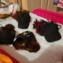 Hair Wigs With Caps Attach Different Styles $7 Each