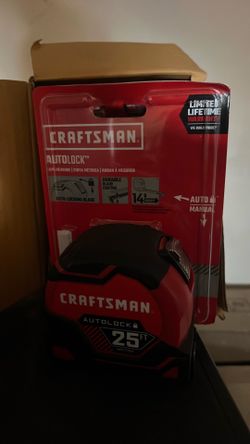 CRAFTSMAN 25-Ft Tape Measure with Fraction Marketing, Retractable, Manual-Locking Blade (CMHT37443S)