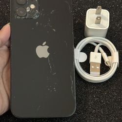 IPhone 12 (64gb) Black UNLOCKED❌BACK CRACKED