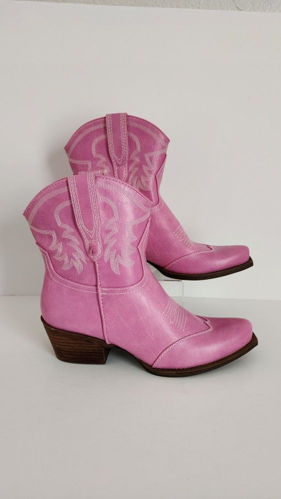Circus By Sam Edelman Josephina Pink Western Ankle Boots Size 7.5