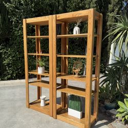 Modern Mid Century MCM Wood Bookshelf Wall Cabinet Unit Shelf Etagere