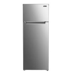 Magic Chef 7.3 cu. ft. 2-Door Mini Fridge in Platinum Steel with Freezer