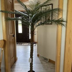 Phoenix Palm Tree 7ft Tall 2 Set – Large Fake Palm Tree with 18 Adjustable Leaves, Outdoor Indoor Faux Sago Palm Plant for Living Room Patio Poolside 