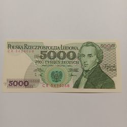 5000 Zlotych 1988 Banknot  UNC 