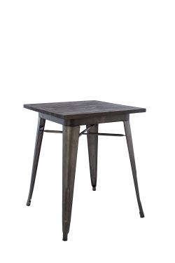 Industrial Antique Rustic Metal Indoor/Outdoor Dining Table With Wood Top