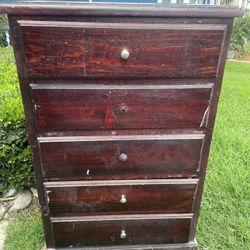 Five (5) Drawer Dresser, Tall Chest of Drawers, Hiboy Dresser, Wood Dresser Lo