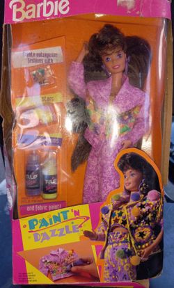 Vintage Barbie Paint 'N Dazzle Doll Set