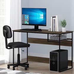 FURINNO Moretti Lifestyle Study Desk, 45 Inches, Columbia Walnut