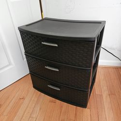 Sterilite Brown Weave 22x15x24in. 3 Tier Drawer Tower