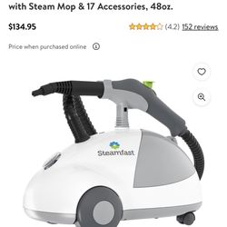 Steamfast Heavy-Duty Canister Steam Cleaner with Steam Mop & 17 Accessories, 48oz.